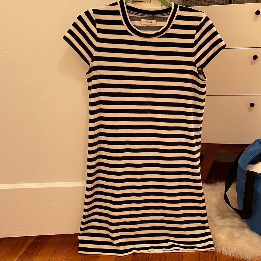 Madewell striped shift mini dress